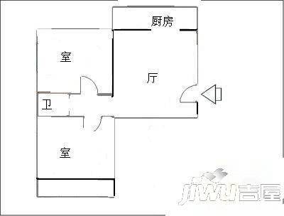 宁安小区2室1厅1卫63㎡户型图