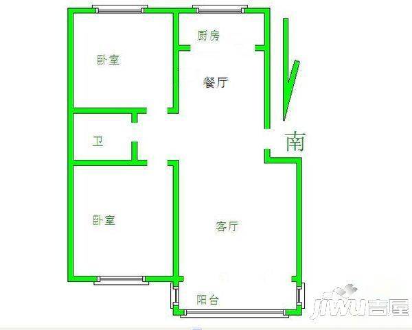 红星花园2室1厅1卫85㎡户型图