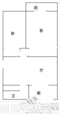 红星花园2室1厅1卫85㎡户型图