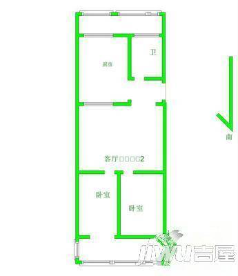 金冠苑2室2厅1卫100㎡户型图