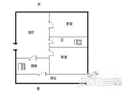 金冠苑2室2厅1卫100㎡户型图