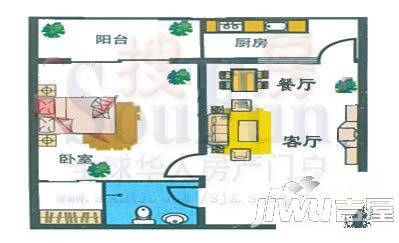 南环旺角1室2厅1卫户型图