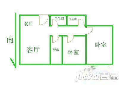 绿家小区2室1厅1卫79㎡户型图