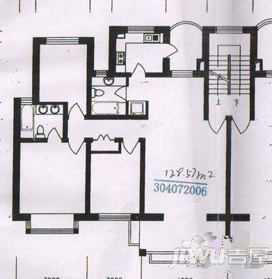 天然城2室2厅2卫95.6㎡户型图