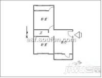 省外运宿舍2室1厅1卫87㎡户型图