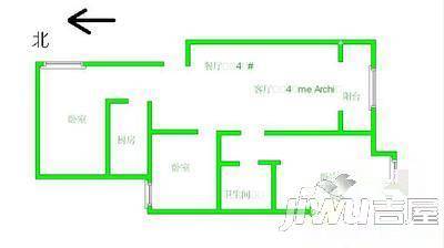 天山花园2室2厅1卫户型图