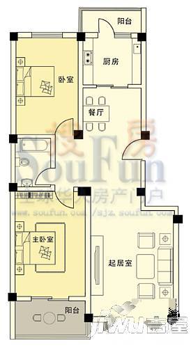 阳光3613室2厅2卫141㎡户型图