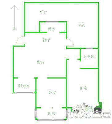 阳光3613室2厅2卫141㎡户型图