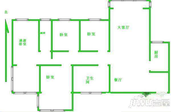 万信花园2室2厅1卫106㎡户型图