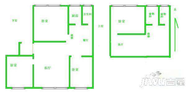 万信花园2室2厅1卫106㎡户型图