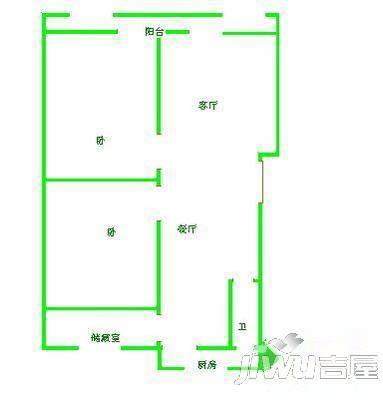 万信花园2室2厅1卫106㎡户型图