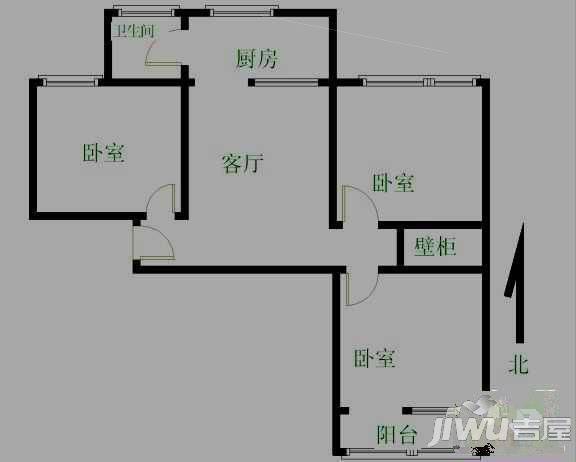 银龙小区2室1厅1卫户型图