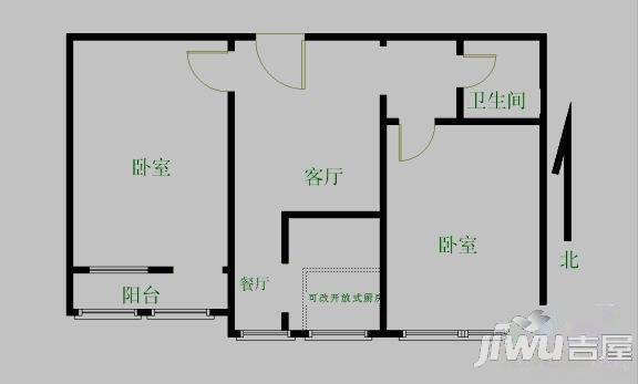 银龙小区2室1厅1卫户型图