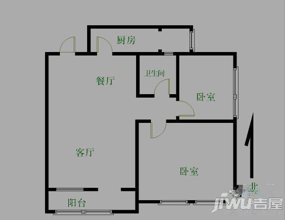 银龙小区2室1厅1卫户型图