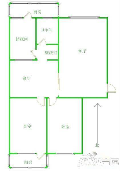 银龙小区2室1厅1卫户型图