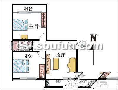 银龙小区2室1厅1卫户型图