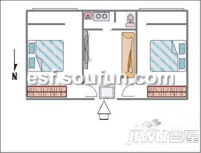 兴凯颐园1室1厅1卫65㎡户型图