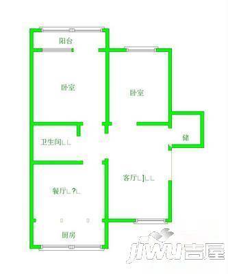 明珠园2室2厅1卫93㎡户型图