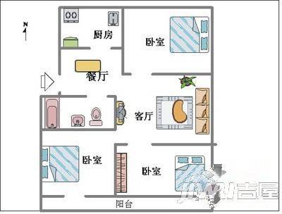 明珠园2室2厅1卫93㎡户型图