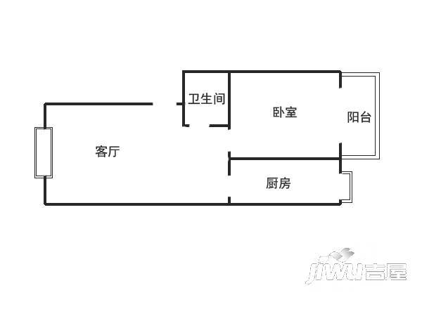 东丹庭院2室1厅1卫90㎡户型图