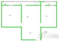 棉六宿舍2室1厅1卫57㎡户型图