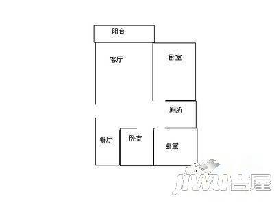 新新家园2室2厅1卫90㎡户型图