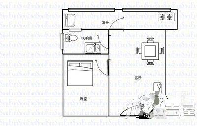 泰安小区2室1厅1卫62㎡户型图