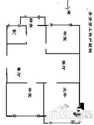 泰安小区2室1厅1卫62㎡户型图