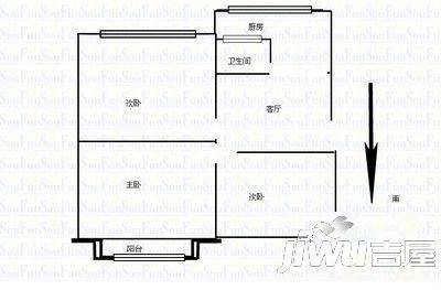 泰安小区2室1厅1卫62㎡户型图