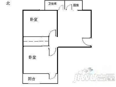 泰安小区2室1厅1卫62㎡户型图