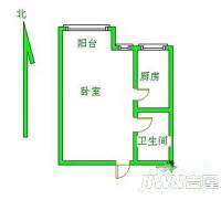 白酒厂宿舍1室1厅1卫41㎡户型图