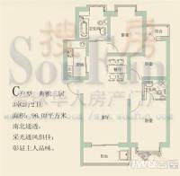 水木青城3室2厅2卫96㎡户型图