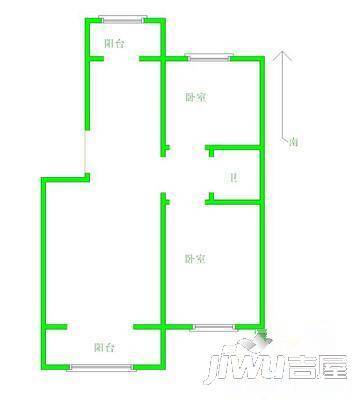 欧华园2室2厅2卫103㎡户型图