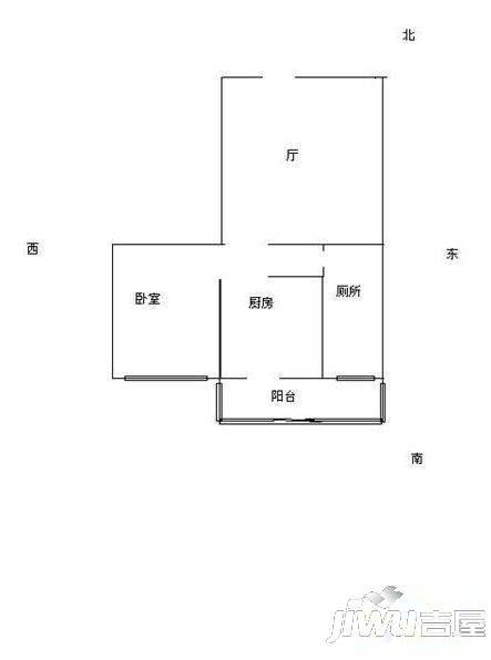 卓达别墅区2室2厅1卫87㎡户型图