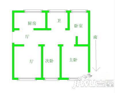 燕港怡园2室2厅1卫106㎡户型图