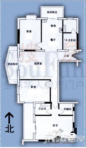 华府园3室1厅2卫270㎡户型图