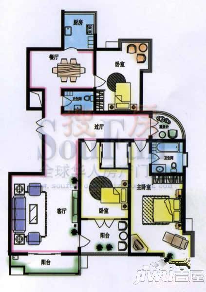 福青怡苑3室2厅2卫207㎡户型图