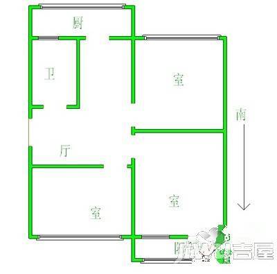 宝仓小区1室1厅1卫41㎡户型图