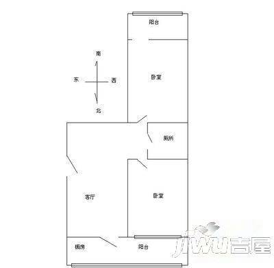 新石小区1室1厅1卫45㎡户型图