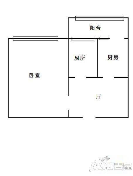 新石小区1室1厅1卫45㎡户型图