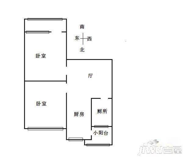 新石小区1室1厅1卫45㎡户型图