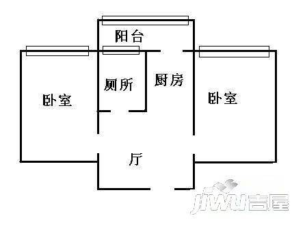 新石小区1室1厅1卫45㎡户型图