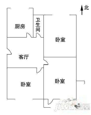 新石小区1室1厅1卫45㎡户型图