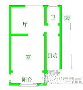 新石小区1室1厅1卫45㎡户型图