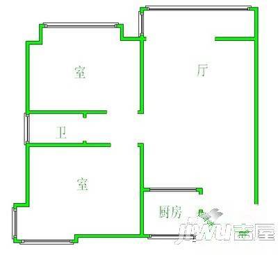 新石小区1室1厅1卫45㎡户型图