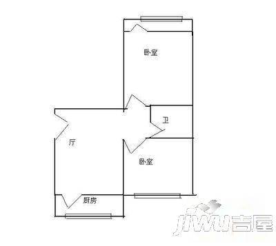 滨东小区2室1厅1卫90㎡户型图