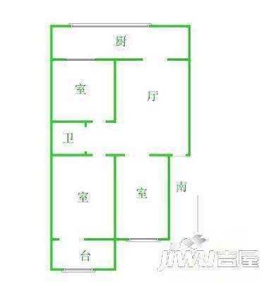 滨东小区2室1厅1卫90㎡户型图