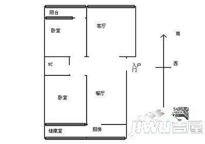 八一花园2室2厅1卫120㎡户型图