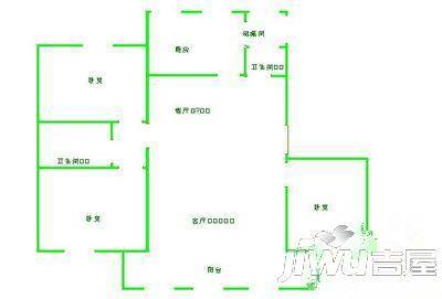 八一花园2室2厅1卫120㎡户型图