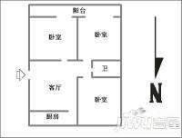 东三教2室2厅1卫87㎡户型图